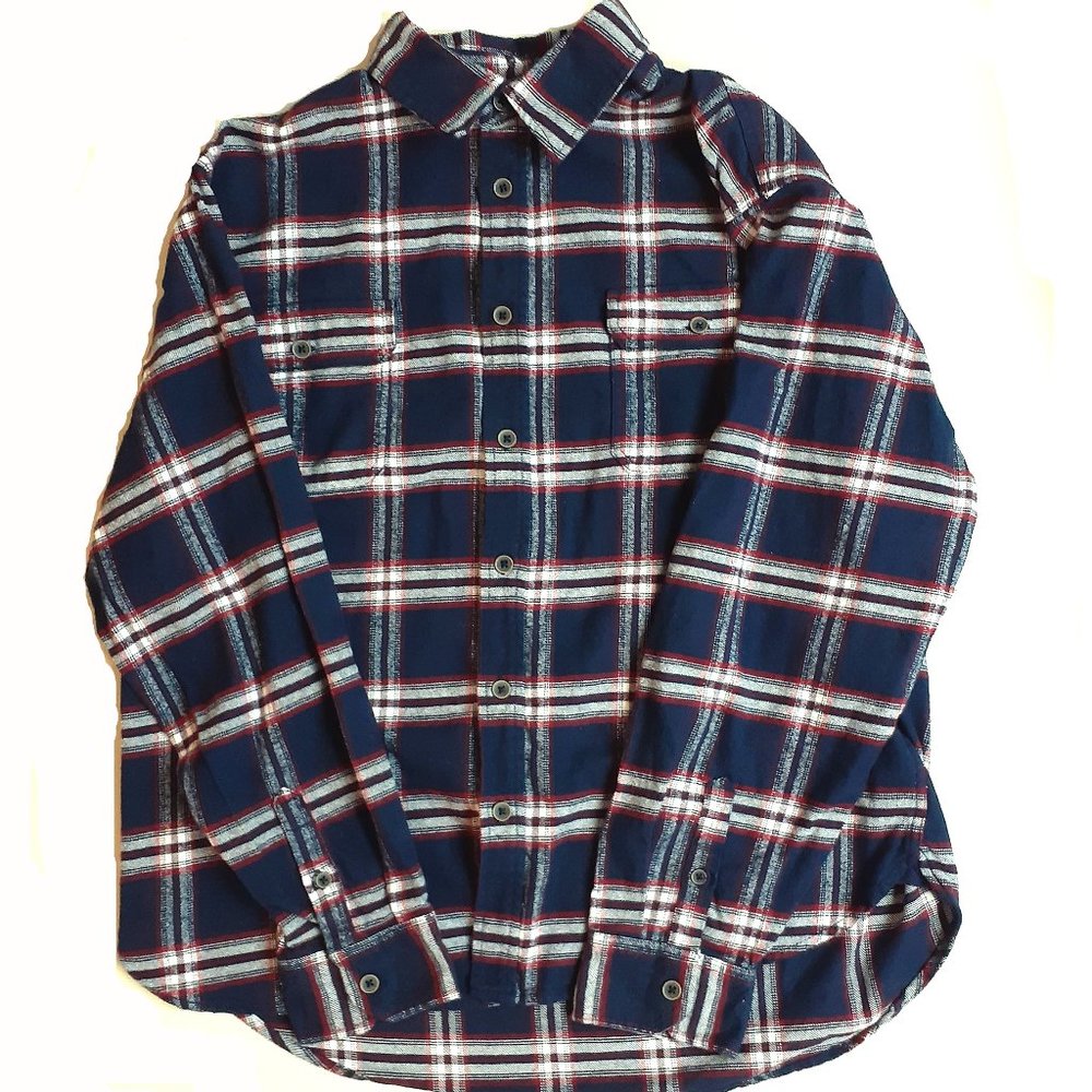 Jachs Heavy Flannel Blue Plaid 100% Cotton Shirt